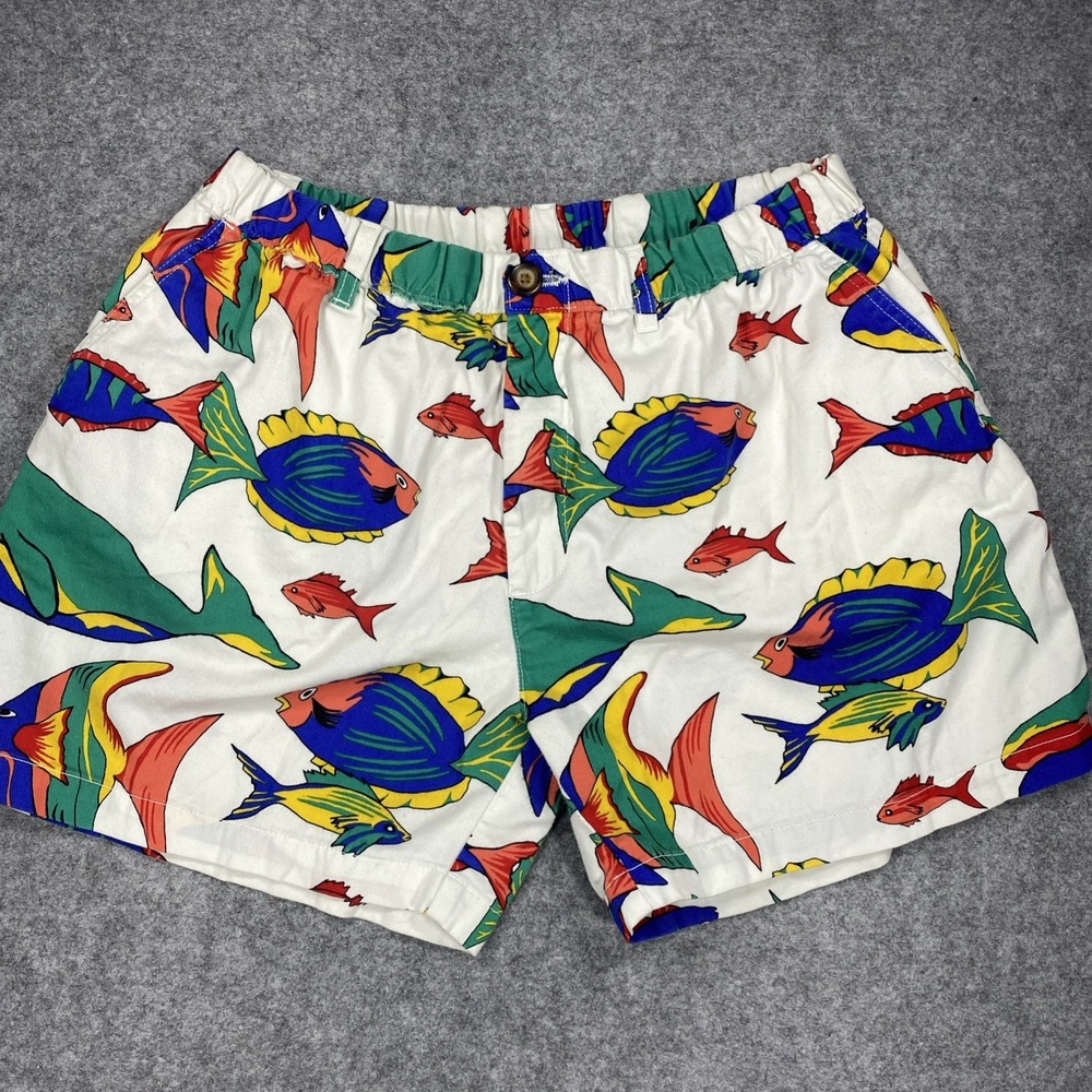 Chubbies Board Shorts Mens Large USA Tropical Fish All Over Print 5 Inseam